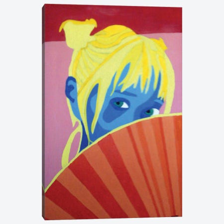 Woman With Fan Canvas Print #RKS33} by Randall Steinke Canvas Art