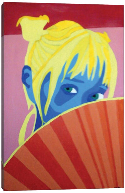 Woman With Fan Canvas Art Print - Randall Steinke