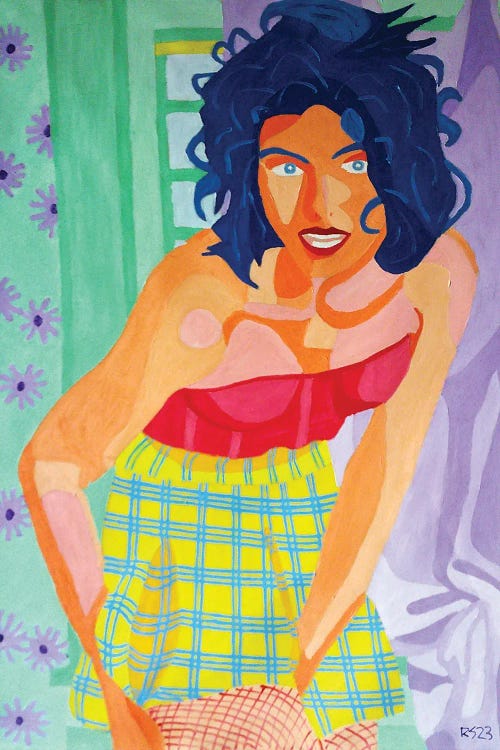 Woman With Fishnets by Randall Steinke wall art