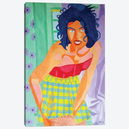 Woman With Fishnets Canvas Print #RKS34} by Randall Steinke Canvas Art Print
