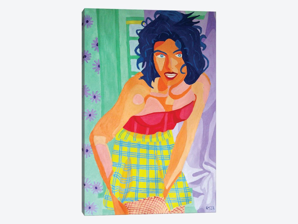 Woman With Fishnets by Randall Steinke 1-piece Canvas Art