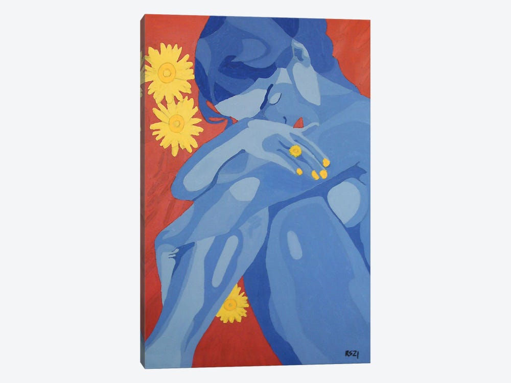 Woman With Flowers by Randall Steinke 1-piece Art Print