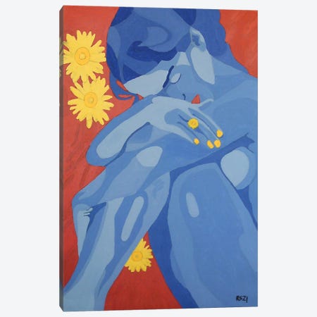Woman With Flowers Canvas Print #RKS37} by Randall Steinke Art Print