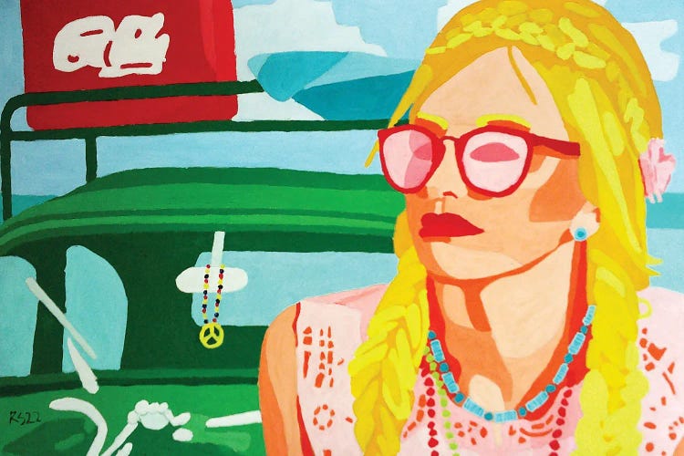 Woman With VW by Randall Steinke wall art