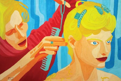 Haircut Canvas Art Print by Randall Steinke iCanvas