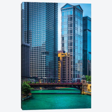 Chicago River From Michigan Ave. Canvas Print #RKU20} by Raymond Kunst Art Print