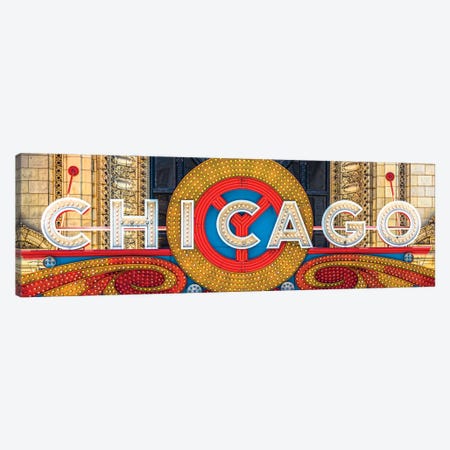 Chicago Theater Sign I Canvas Print #RKU21} by Raymond Kunst Canvas Art Print