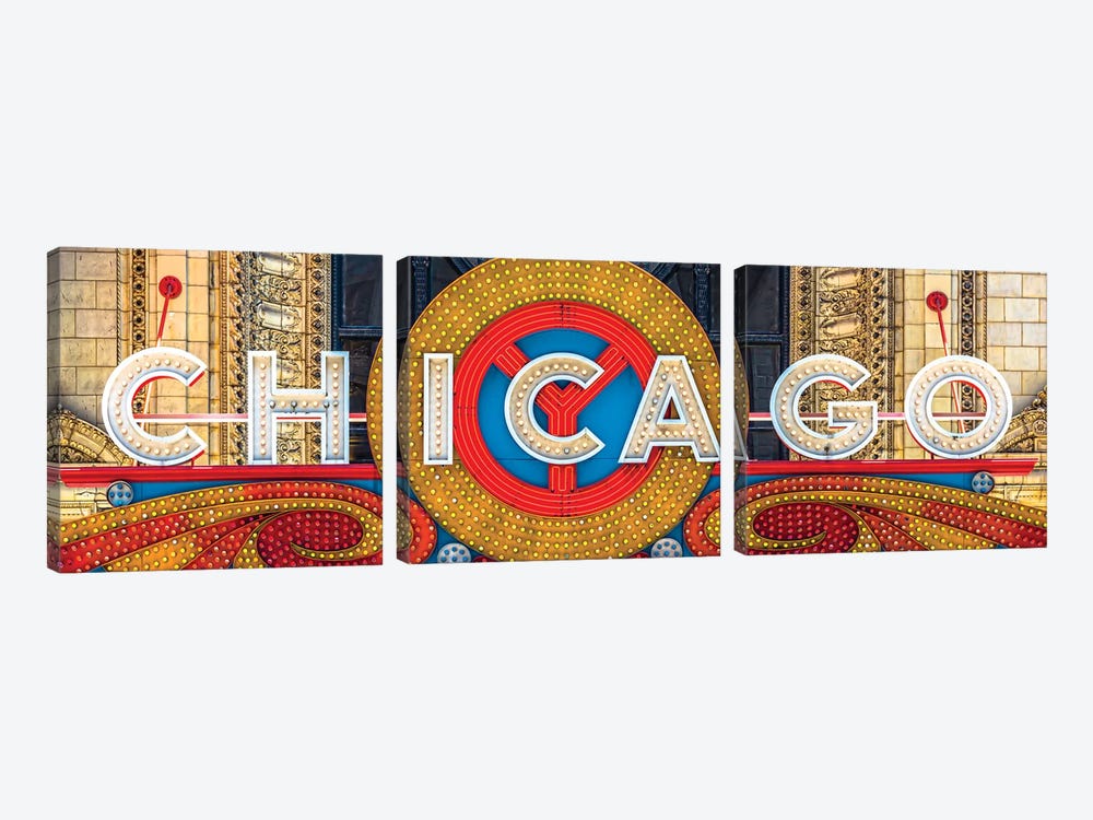 Chicago Theater Sign I by Raymond Kunst 3-piece Canvas Artwork
