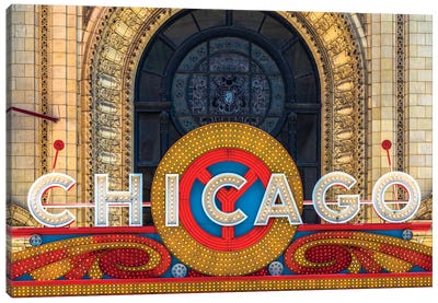Chicago Theater Sign II Canvas Art Print - Illinois Art
