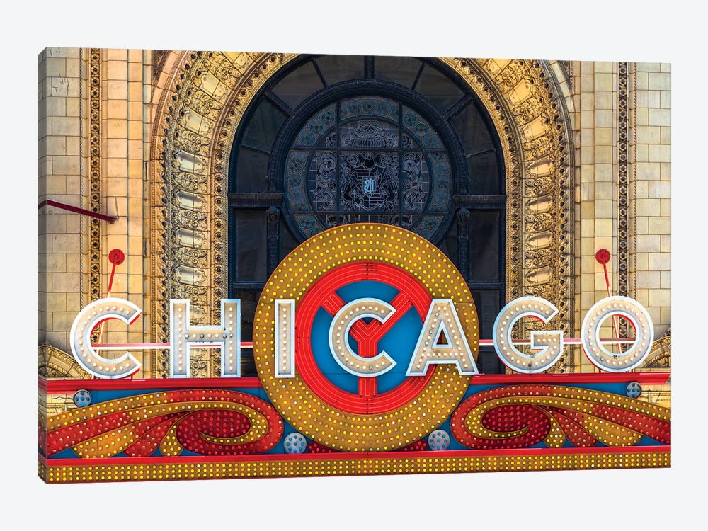 Chicago Theater Sign II by Raymond Kunst 1-piece Canvas Print