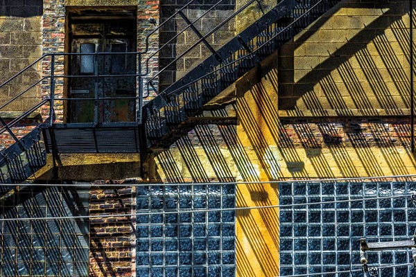 Raymond Kunst: Dearborn And Maple Fire Escape by Raymond Kunst