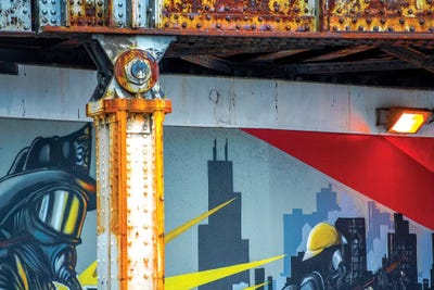 Fireman, Addison & Lincoln by Raymond Kunst framed canvas print