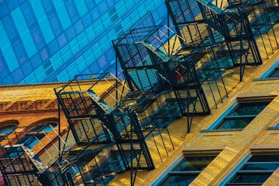 Stair Love by Raymond Kunst framed canvas print