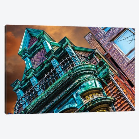 Victorian On Dearborn And Goethe Chicago Canvas Print #RKU87} by Raymond Kunst Canvas Artwork