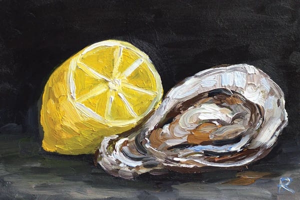 Oysters: Oyster With Lemon by Romana Khomyn