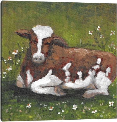 Cow Canvas Art Print - Romana Khomyn