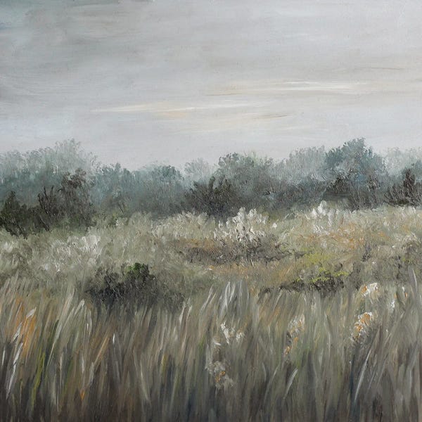 Romana Khomyn: Neutral Meadow Landscape by Romana Khomyn
