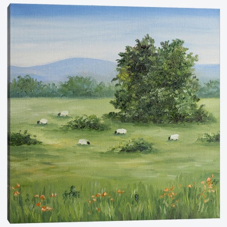 Lamb Painting Canvas Print #RKY129} by Romana Khomyn Canvas Wall Art