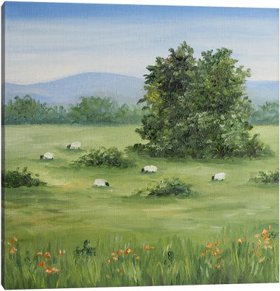 Lamb Painting Canvas Art Print - Romana Khomyn