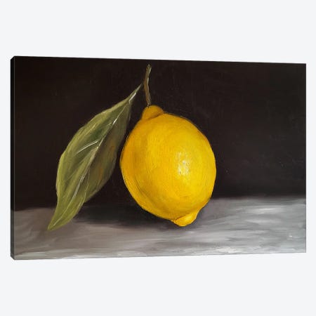 Lemon Still Life Painting Canvas Print #RKY132} by Romana Khomyn Art Print