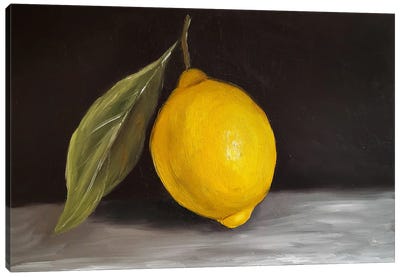 Lemon Still Life Painting Canvas Art Print - Romana Khomyn