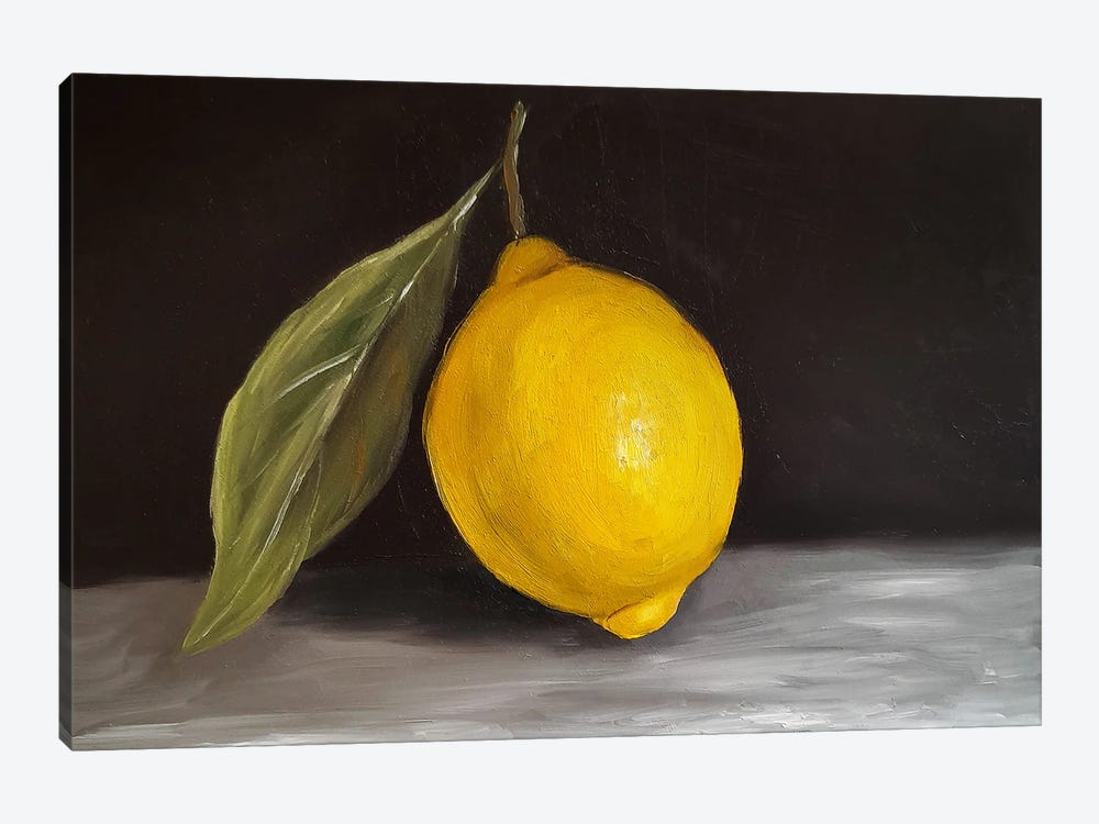 Lemon Still Life Painting by Romana Khomyn 1-piece Canvas Artwork