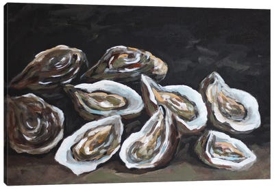 Still Life With Oysters Canvas Art Print - Cottagecore Goes Coastal