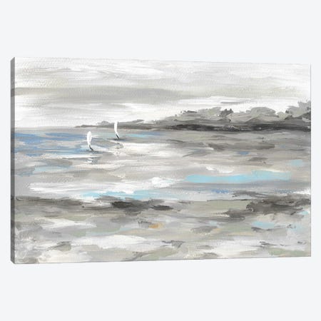 Abstract Seascape With Sailboats Canvas Print #RKY141} by Romana Khomyn Canvas Artwork