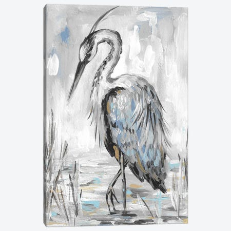 Great Blue Heron Canvas Print #RKY142} by Romana Khomyn Canvas Wall Art