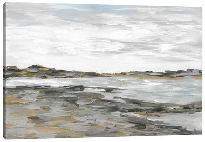 Abstract Landscape With Lake Canvas Art Print - Cottagecore Goes Coastal
