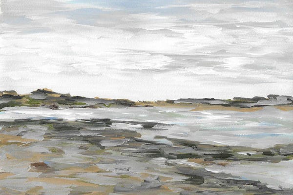 Cottagecore Goes Coastal: Abstract Landscape With Lake by Romana Khomyn