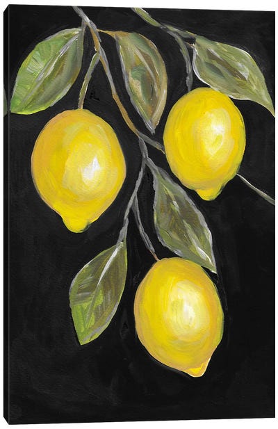 Lemon Tree Painting Canvas Art Print - Romana Khomyn