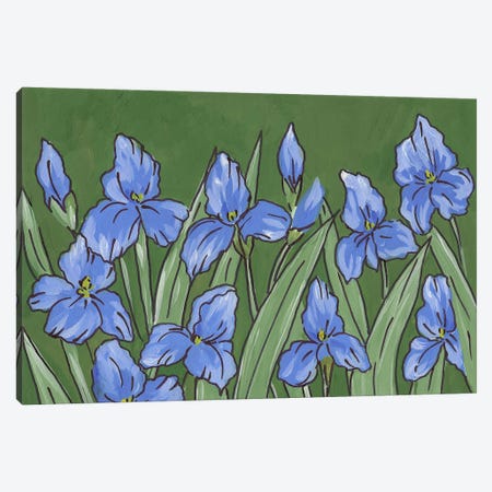 Irises Painting Canvas Print #RKY151} by Romana Khomyn Canvas Print
