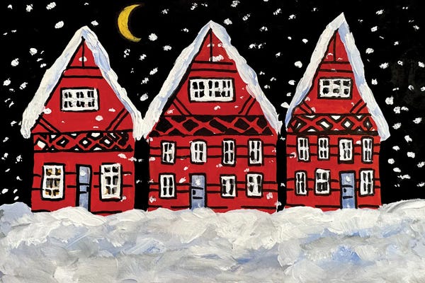 Romana Khomyn: Christmas Winter Houses by Romana Khomyn