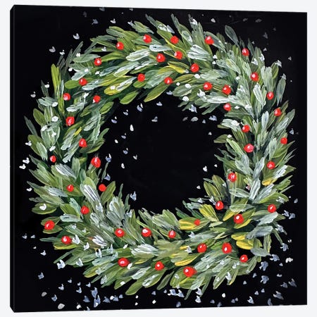 Christmas Wreath Canvas Print #RKY158} by Romana Khomyn Canvas Art Print