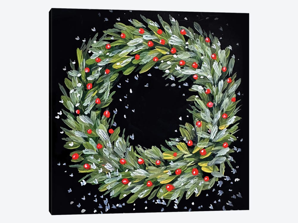 Christmas Wreath by Romana Khomyn 1-piece Canvas Artwork