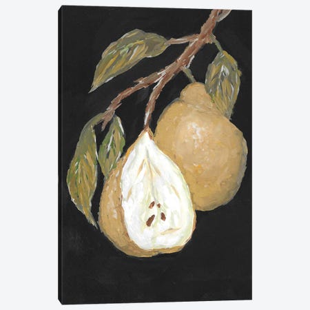 Pear Moody Painting Canvas Print #RKY160} by Romana Khomyn Canvas Artwork