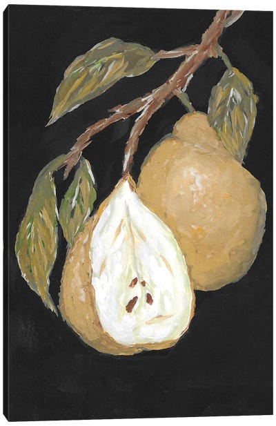 Pear Moody Painting Canvas Art Print - Pear Art