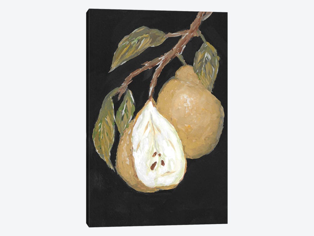 Pear Moody Painting by Romana Khomyn 1-piece Canvas Art Print