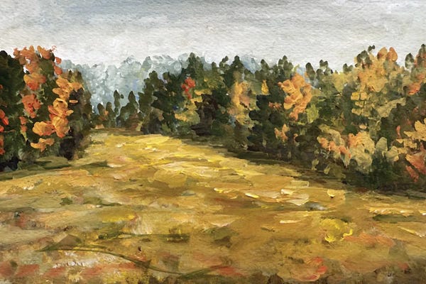 Romana Khomyn: Autumn Forest Landscape by Romana Khomyn