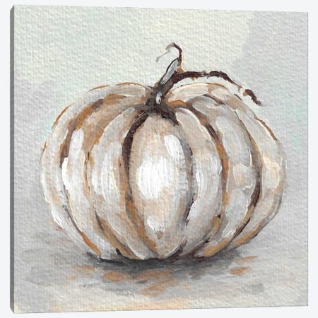 Thanksgiving White Pumpkin Canvas Print #RKY172} by Romana Khomyn Art Print