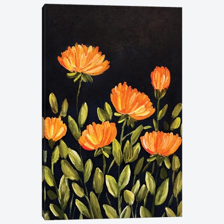 Fall Orange Poppy Flowers Canvas Print #RKY174} by Romana Khomyn Canvas Wall Art