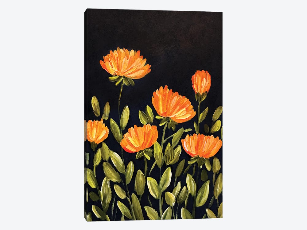 Fall Orange Poppy Flowers by Romana Khomyn 1-piece Canvas Wall Art
