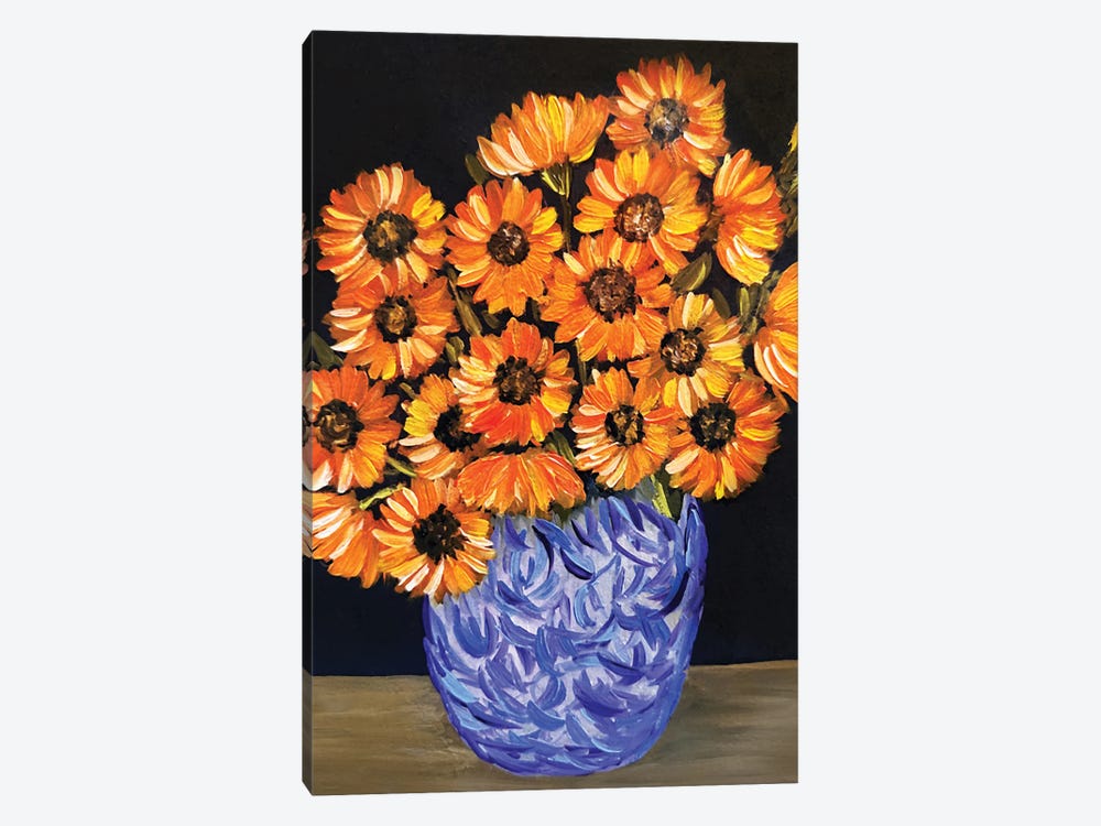 Chrysanthemum Orange Flowers Still Life by Romana Khomyn 1-piece Art Print