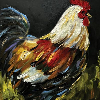 Rooster Farm Animal by Romana Khomyn framed wall art