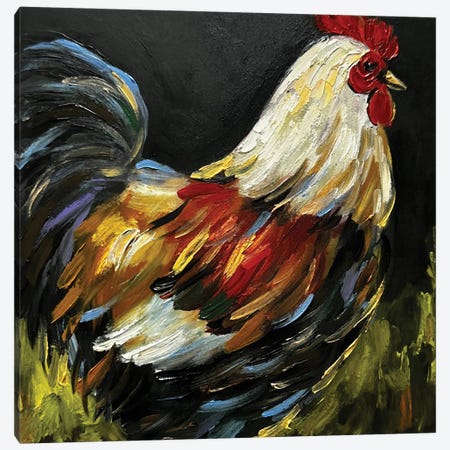 Rooster Farm Animal Canvas Print #RKY178} by Romana Khomyn Canvas Print