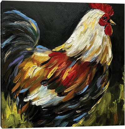 Rooster Farm Animal Canvas Art Print - Romana Khomyn