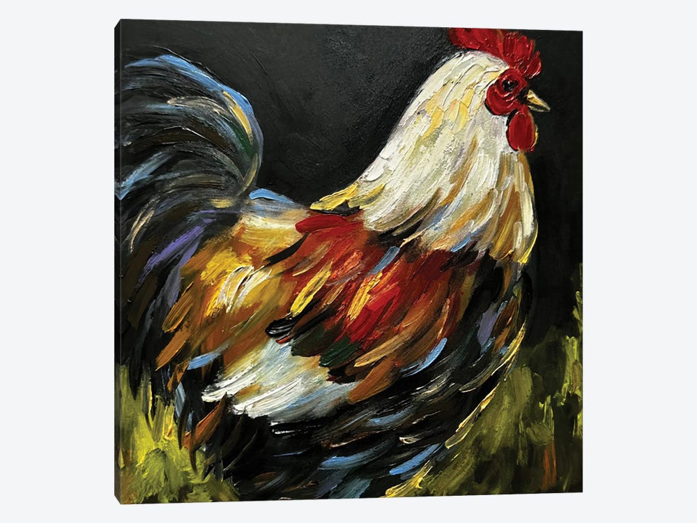 Rooster Farm Animal by Romana Khomyn 1-piece Canvas Artwork