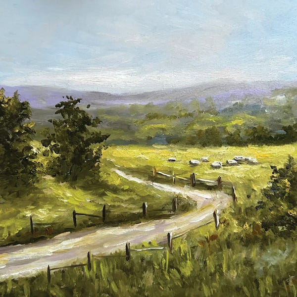 Romana Khomyn: Landscape With Sheeps by Romana Khomyn