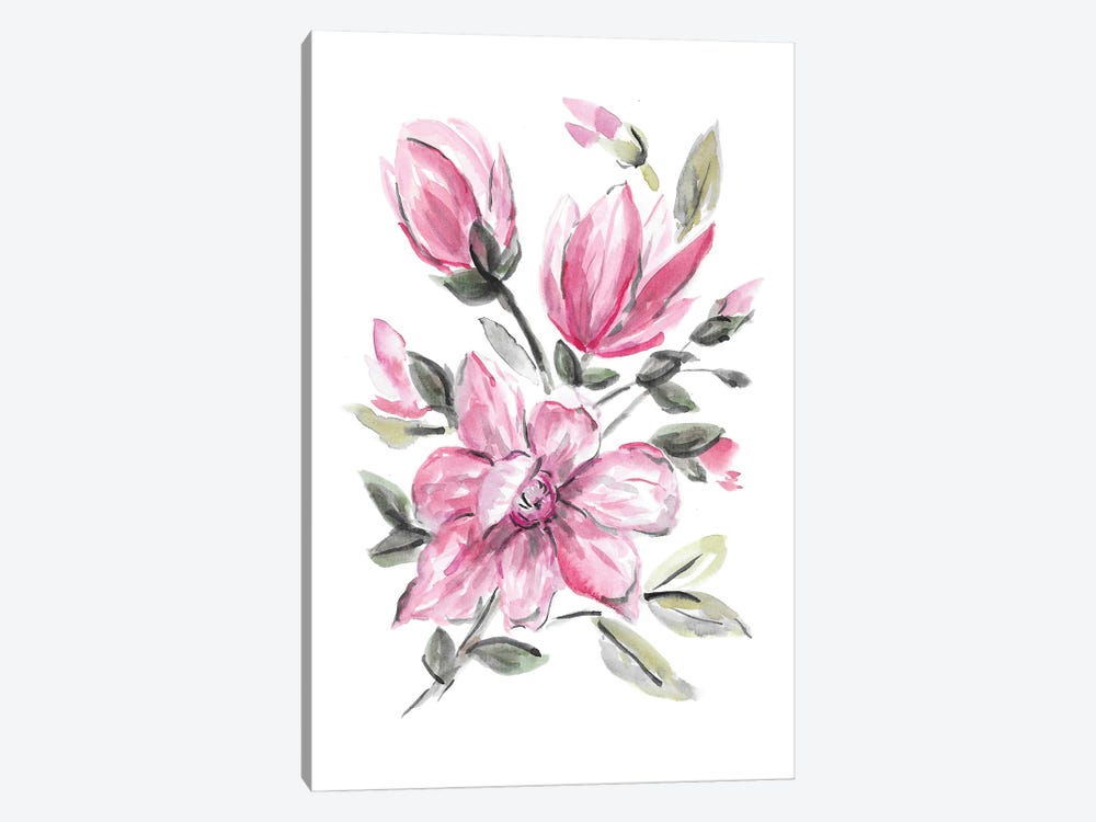 Pink Magnolia by Romana Khomyn 1-piece Canvas Art Print